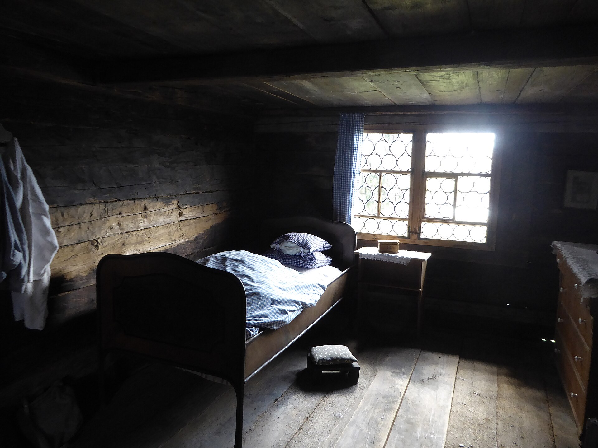 Before: wooden interior with bright window daylight